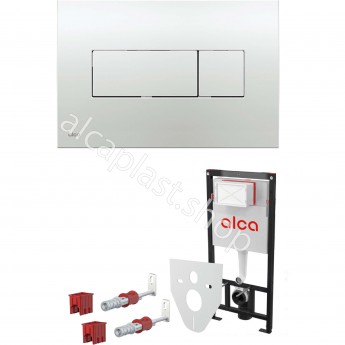 Комплект ALCAPLAST SET 3v1 AM101/1120-31 RU M371-0001 для установки унитаза с панелью смыва, хром