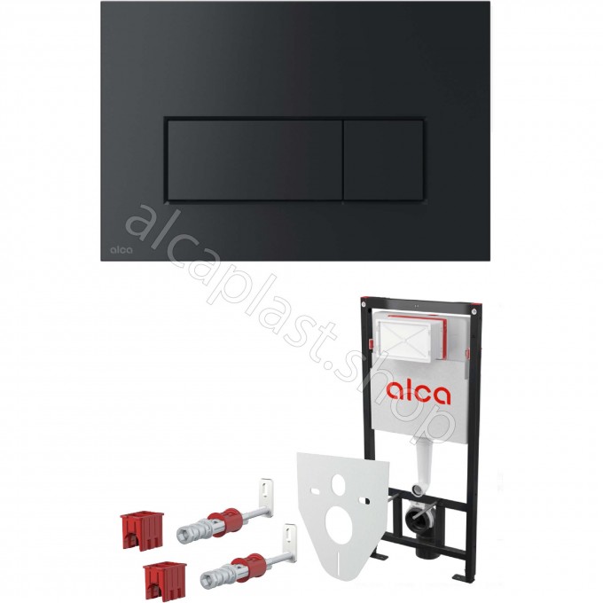 Комплект ALCAPLAST SET 4v1 для установки унитаза с черной панелью смыва AM101/1120-4 RU M578-0001 Комплект ALCAPLAST SET 4v1 для установки унитаза с черной панелью смыва AM101/1120-4 RU M578-0001