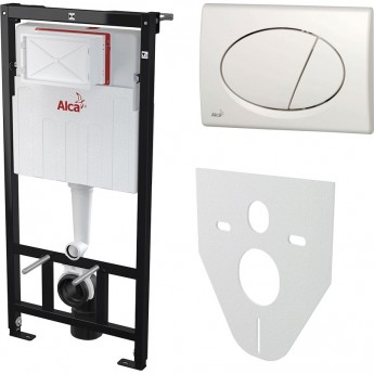 Комплект ALCAPLAST SET 4v1 AM101/1120-41 RU M70-001 для установки унитаза с шумоизоляцией и с белой панелью смыва Комплект ALCAPLAST SET 4v1 AM101/1120-41 RU M70-001 для установки унитаза с шумоизоляцией и с белой панелью смыва