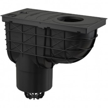 Ливнеотвод ALCAPLAST AGV2 300х155/125, подводка – прямая, черный