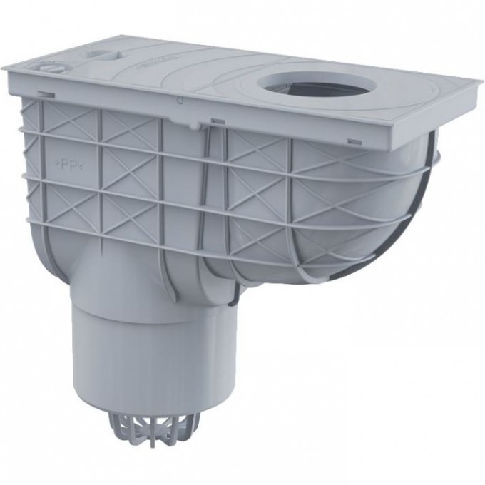 Ливнеотвод ALCAPLAST 300х155/125, подводка – прямая, серый AGV2S Ливнеотвод ALCAPLAST 300х155/125, подводка – прямая, серый AGV2S