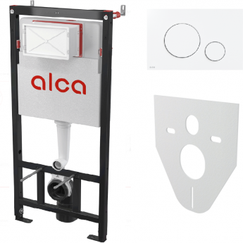Набор инсталляции для унитаза ALCAPLAST SET AM101/1120-4:1 RU M670-0001 с белой с панелью смыва Набор инсталляции для унитаза ALCAPLAST SET AM101/1120-4:1 RU M670-0001 с белой с панелью смыва