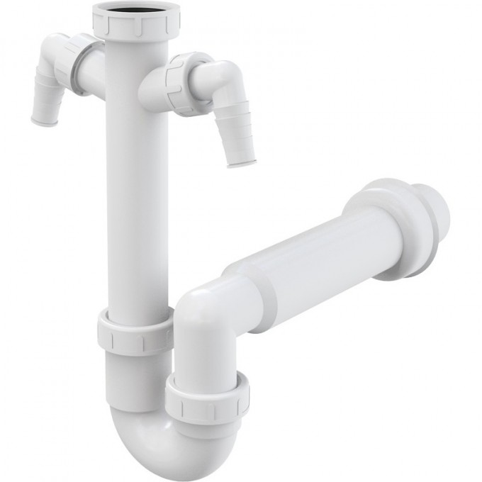 Сифон ALCAPLAST трубчатый с накидной гайкой 6/4", с двумя подводками A82-DN50 Сифон ALCAPLAST трубчатый с накидной гайкой 6/4", с двумя подводками A82-DN50