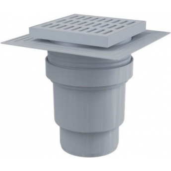 Сливной трап ALCAPLAST APV11, 150x150/110 мм, прямой отвод, гидрозатвор мокрый