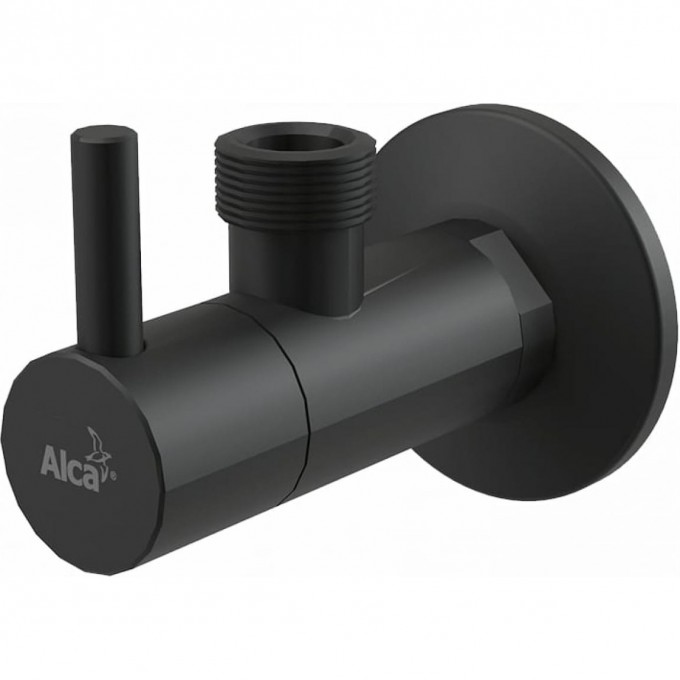 Угловой вентиль ALCAPLAST с фильтром 1/2"х1/2", круглый черный матовый ARV003-BLACK Угловой вентиль ALCAPLAST с фильтром 1/2"х1/2", круглый черный матовый ARV003-BLACK
