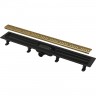 Водоотводящий желоб ALCAPALST с порогами для перфорированной решетки APZ10BLACK-550BRASS