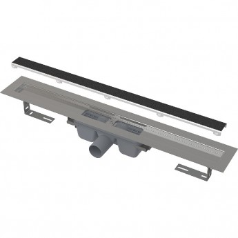 Водоотводящий желоб ALCAPLAST APZ15S-1050 без порогов, с решеткой под кладку камня Marble, горизонтальный сток