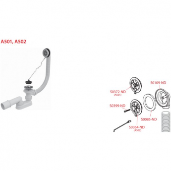 Запасная часть к сифонам ALCAPLAST для ванн Запасная часть к сифонам ALCAPLAST для ванн